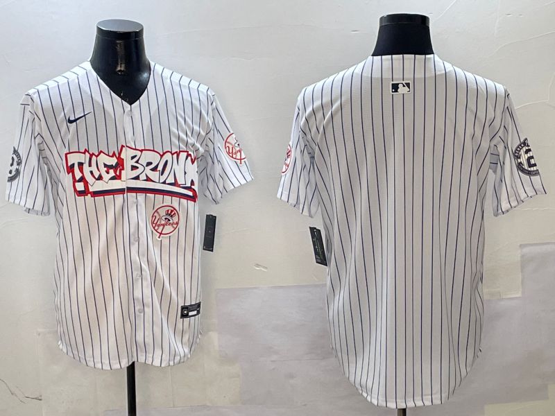 Men New York Yankees Blank White Stripe four generations Joint Name 2025 Nike MLB Jersey style 27->new york yankees->MLB Jersey
